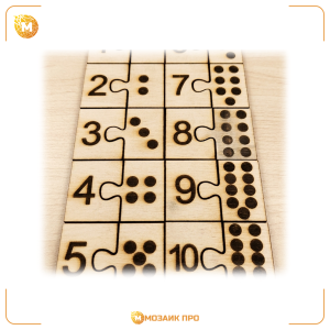 Дрвени Монтесори картички сложувалка бројки-точки